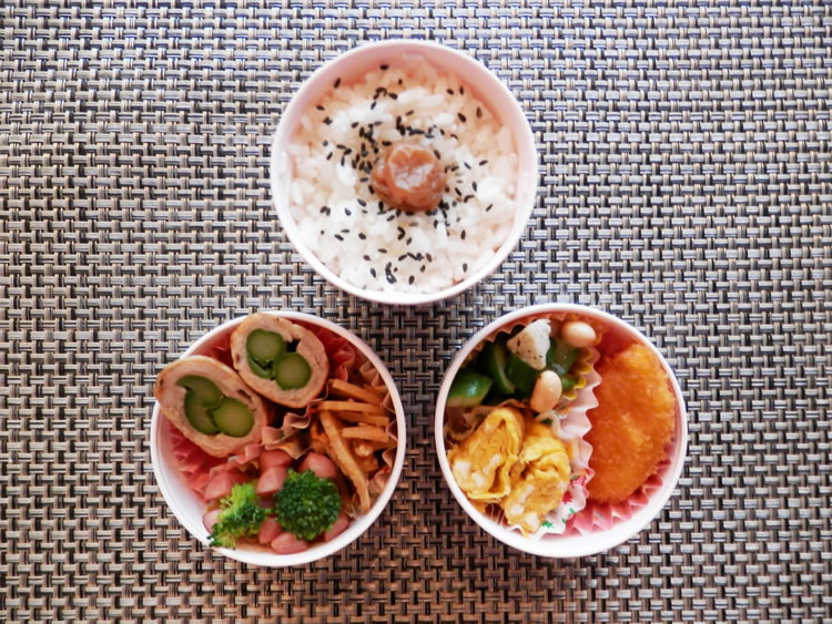 アスパラ巻のお弁当